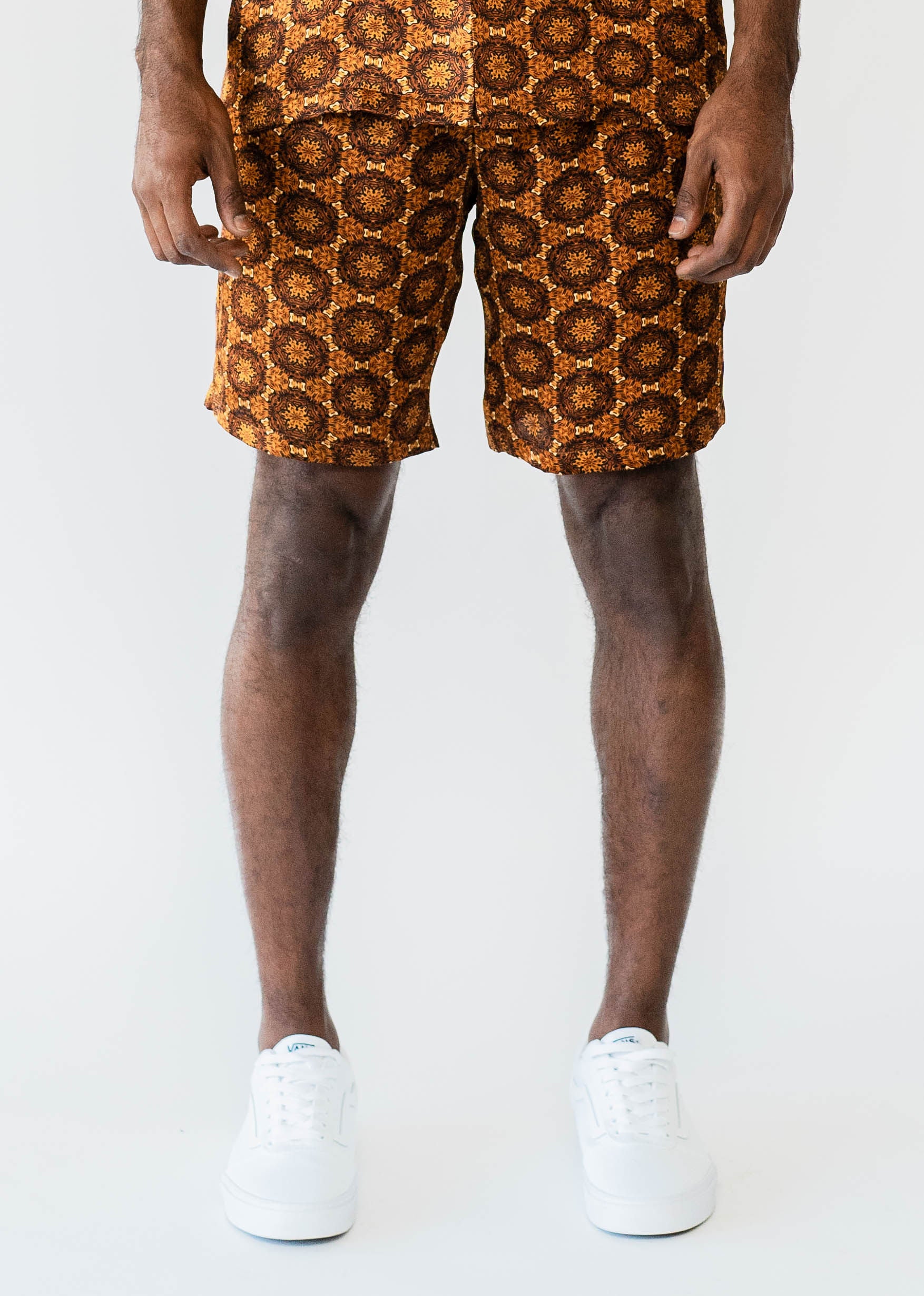Straight-Leg Printed Silk-Twill Shorts